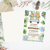 Let's Hang OuT Baby Elephant First birthday 招待状