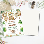  Let's Hang OuT sloth greenery  First birthday 招待状