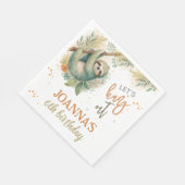 Let's hang out sloth kids birthday スタンダードランチョンナプキン (角)