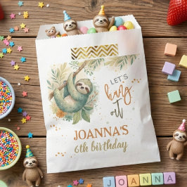 Let's hang out sloth kids birthday フェイバーバッグ