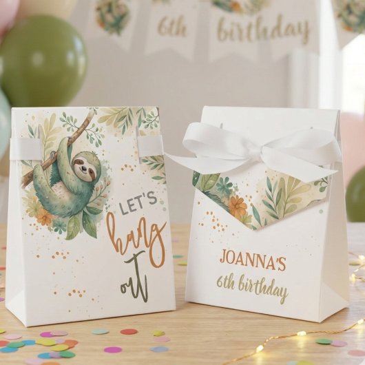 Let's hang out sloth kids birthday フェイバーボックス