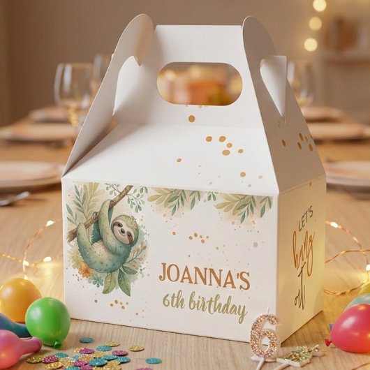 Let's hang out sloth kids birthday フェイバーボックス