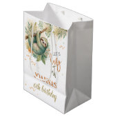 Let's hang out sloth kids birthday ミディアムペーパーバッグ (正面アングル)