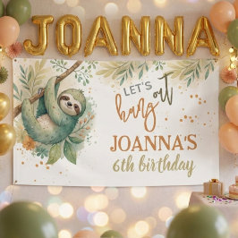 Let's hang out sloth kids birthday 横断幕