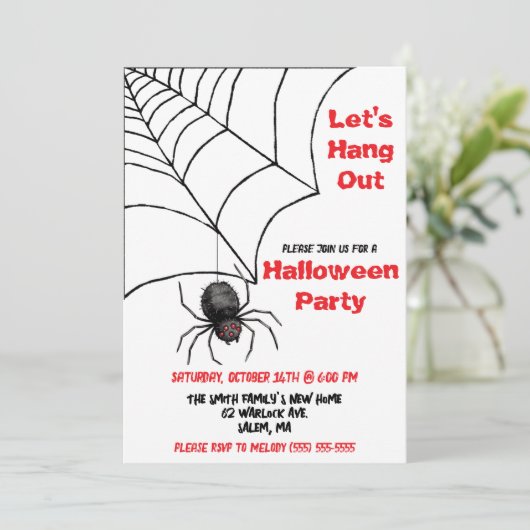 Let's Hang Out, Spider, Spiderweb Halloween Party 招待状 (スタンド正面)