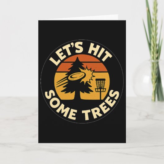 Lets Hit Some Trees Disc Golf Sunset Retro Sport L カード (正面)
