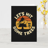 Lets Hit Some Trees Disc Golf Sunset Retro Sport L カード (黄色い花)