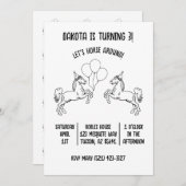 Let's Horse のまわりに Birthday Party招待状 招待状 (正面/裏面)