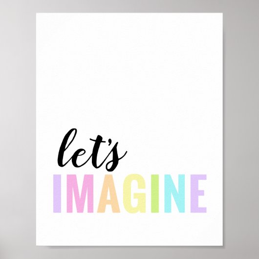 『Let's Imagine』遊び部屋 パステル レインボー ポスター (正面)
