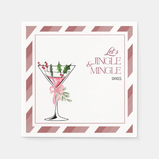 Let's Jingle and Mingle Holiday Party  スタンダードカクテルナプキン (正面)