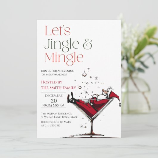Let's Jingle and Mingle,  Santa Cocktail  招待状 (スタンド正面)