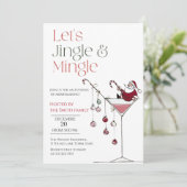 Let's Jingle and Mingle,  Santa Cocktail christmas 招待状 (スタンド正面)