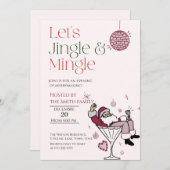 Let's Jingle and Mingle,  Santa Cocktail Party 招待状 (正面/裏面)