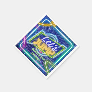Let's Jump パーティーバウンス ネオントランポリンパーク スタンダードカクテルナプキン