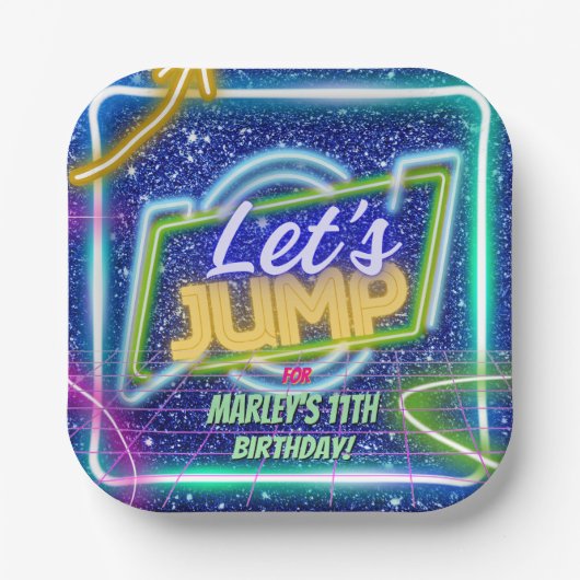 Let's Jump パーティーバウンス ネオントランポリン パーク ペーパープレート (正面)