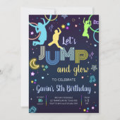Let's Jump and Glowトランポリン誕生日パーティー 招待状 (正面)