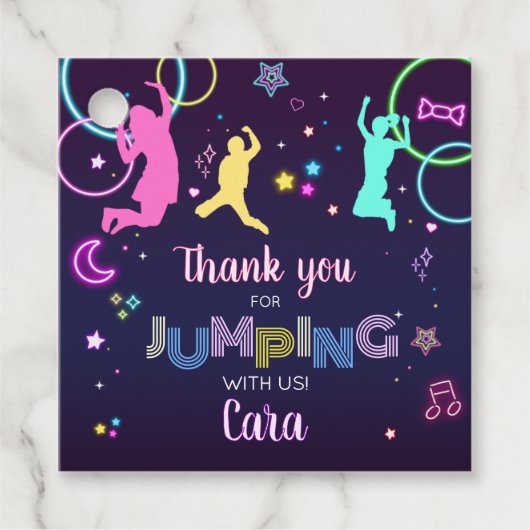 Let's Jump and Glow Birthday Party Square フェイバータグ (正面)