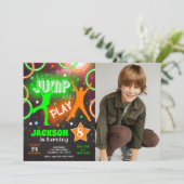 Let's Jump Bounce Neon Trampoline Park Birthday 招待状 (スタンド正面)