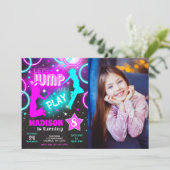 Let's Jump Bounce Neon Trampoline Park Birthday 招待状 (スタンド正面)