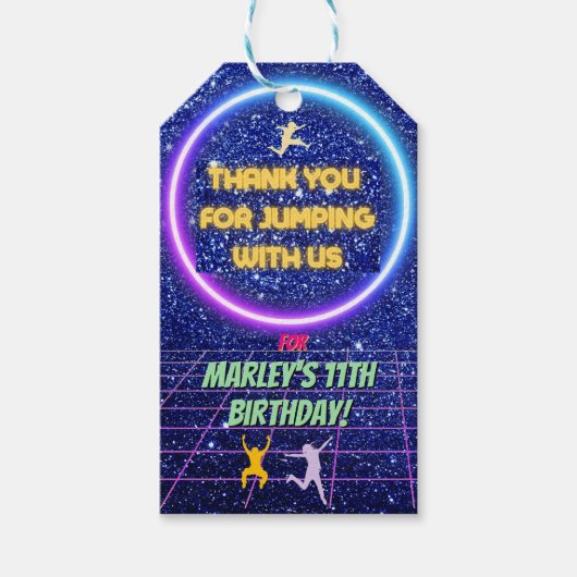 Let's Jump Party Bounce Neon Trampoline Park  ギフトタグ (正面)