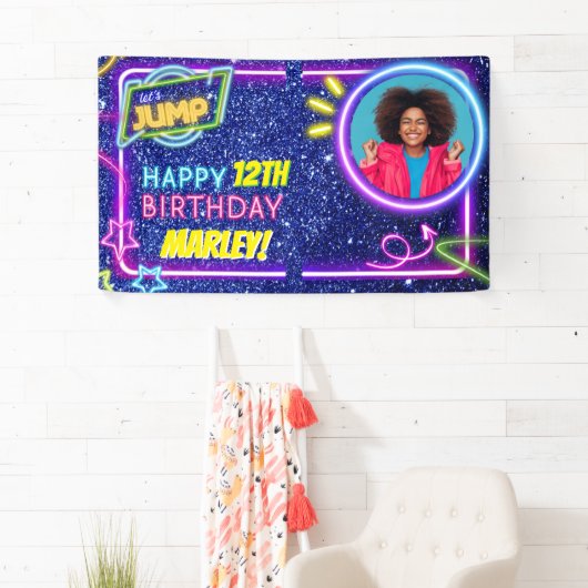 Let's Jump Party Bounce Neon Trampoline Park  横断幕 (インサイチュ)