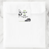 Let's Kick up the fun!, Fun Soccer Birthday スクエアシール (バッグ)