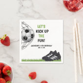 Let's Kick up the fun!, Fun Soccer Birthday スタンダードカクテルナプキン (インサイチュ)