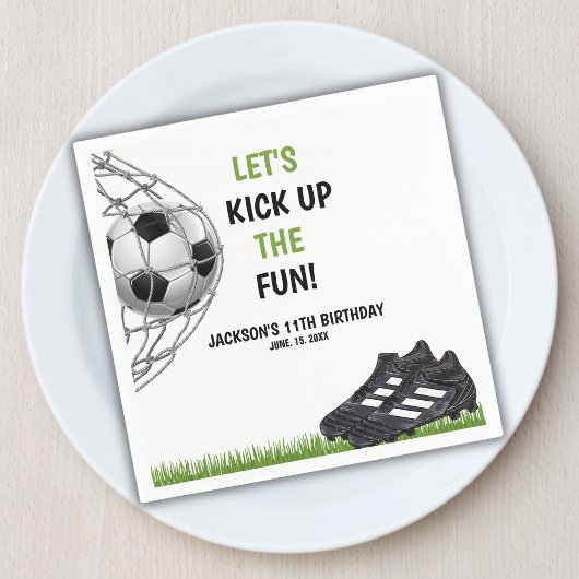 Let's Kick up the fun!, Fun Soccer Birthday スタンダードカクテルナプキン