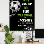 Let's Kick up the fun!, Funny Soccer Birthday ポスター (ホームオフィス)