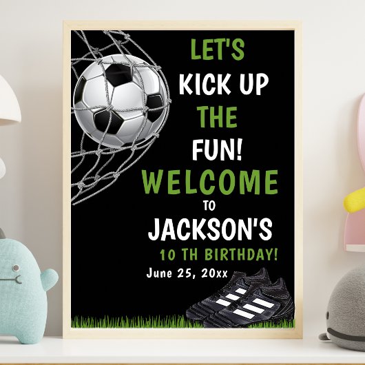 Let's Kick up the fun!, Funny Soccer Birthday ポスター