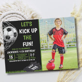 Let's Kick up the fun!, Funny Soccer Birthday 招待状