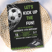Let's Kick up the fun!, Funny Soccer Birthday 招待状