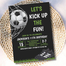 Let's Kick up the fun!, Funny Soccer Birthday 招待状