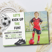 Let's Kick up the fun!, Funny Soccer Birthday 招待状