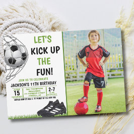 Let's Kick up the fun!, Funny Soccer Birthday 招待状