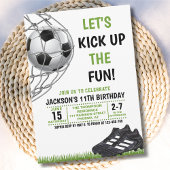 Let's Kick up the fun!, Funny Soccer Birthday 招待状