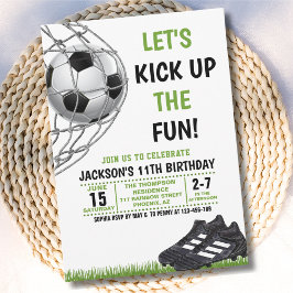 Let's Kick up the fun!, Funny Soccer Birthday 招待状