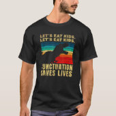 Let's Kid 食べ Punctuation Lives 救 Trex Grammar Tシャツ (正面)