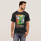 Let's Kid 食べ Punctuation Lives 救 Trex Grammar Tシャツ (正面フル)