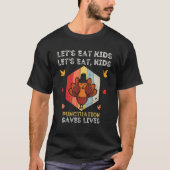 Let's Kids食べ Punctuationの生活の先生Tha Tシャツ (正面)