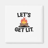Let's Lit - Campfire Vibes - Camping Adventure マグネット (正面)
