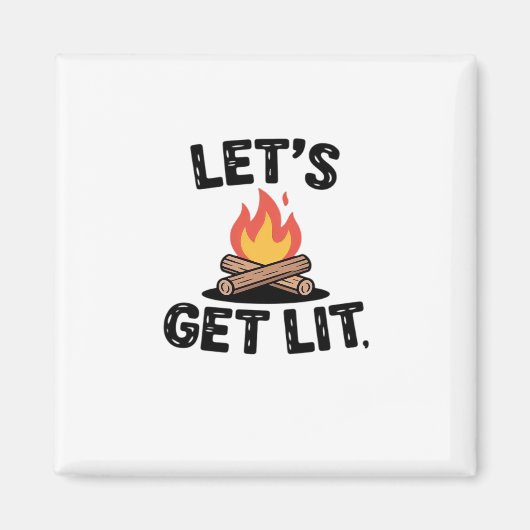 Let's Lit - Campfire Vibes - Camping Adventure マグネット (正面)