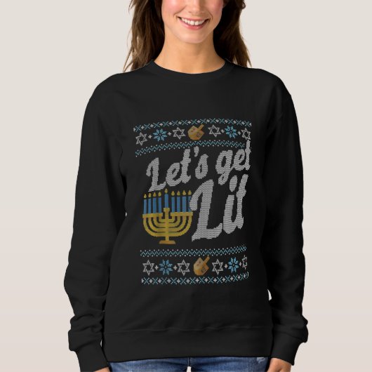 Let's Lit Shirt Aby Hanukkah Channukah スウェットシャツ (正面)