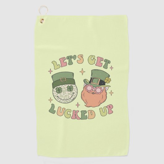 Let's Lucked Up - Leprechaun おもしろい Clover ゴルフタオル (正面)