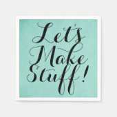 Let's Make物・クラフトパーティーティール（緑がかった色） スタンダードカクテルナプキン (正面)