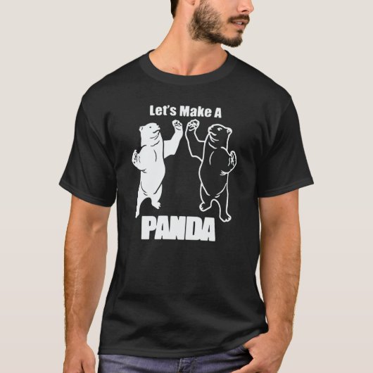 Let's Make A Panda  Black And White Polar Bear Pan Tシャツ (正面)