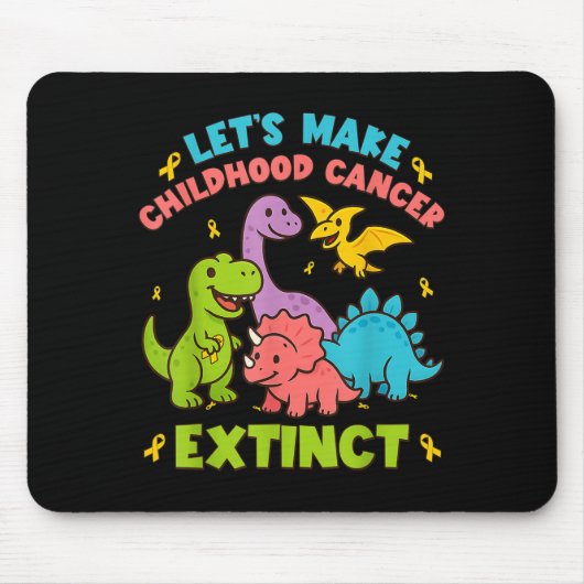 Let's Make Childhood Cancer Extinct Dinosaurs Wear マウスパッド (正面)