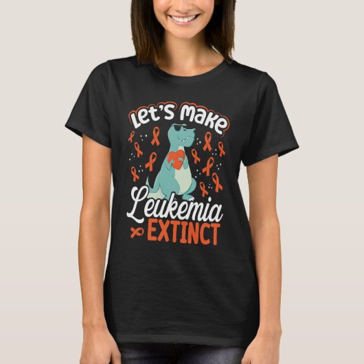 Let's Make Leukemia Extinct Dinosaur Leukemia Awar Tシャツ (正面)