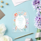 Let's Mermaids Together Mermaidパーティー誕生日 アクリル招待状 (インサイチュ (ウェディング))