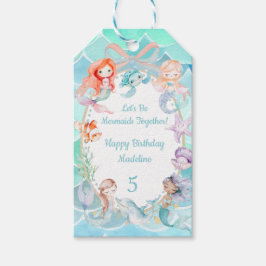 Let's Mermaids Together Mermaidパーティー誕生日 ギフトタグ